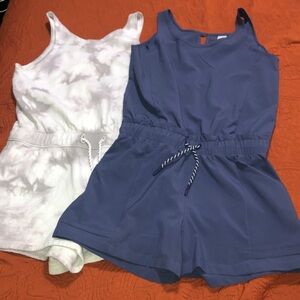 ATHLETA GIRL Lot of 2 Purple and Tie-Dye Romper Set EXCELLENT